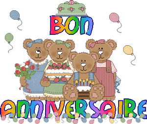 Gif animé heureux anniversaire oursons
